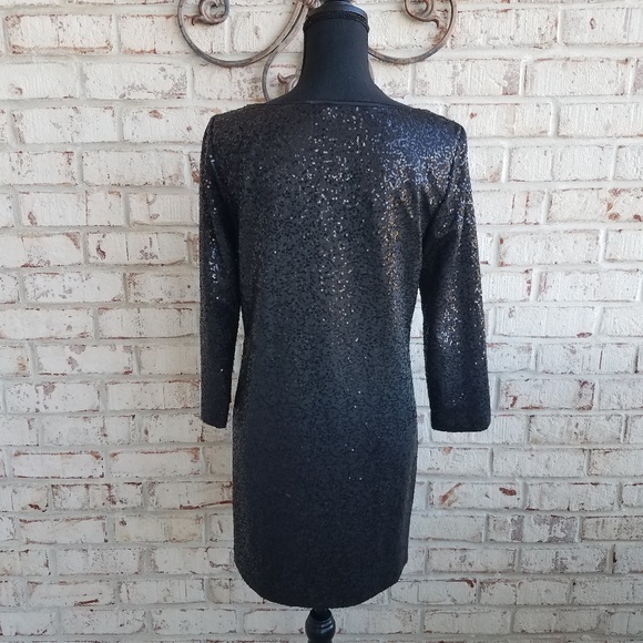 Tahari Sequined Cocktail Dress Scoopneck Small - Picture 5 of 7
